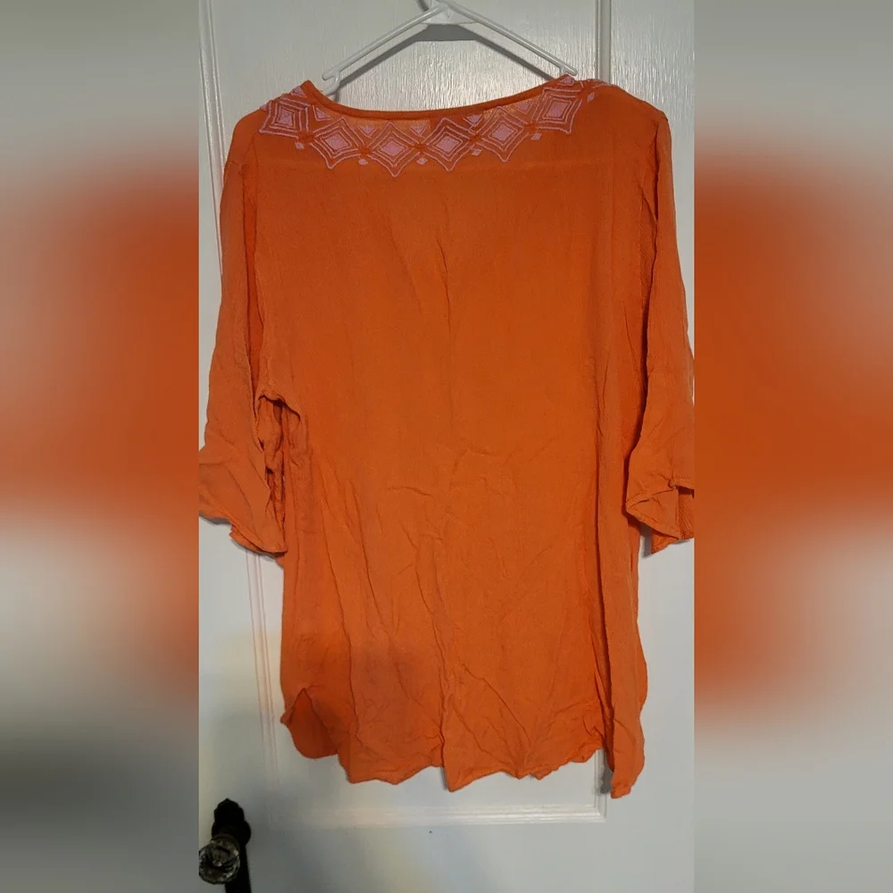 Lilly Pulitzer For Target Pink Tag Orange Boho Tunic Beach Pool Cover Up, Sz. L - Picture 2 of 3